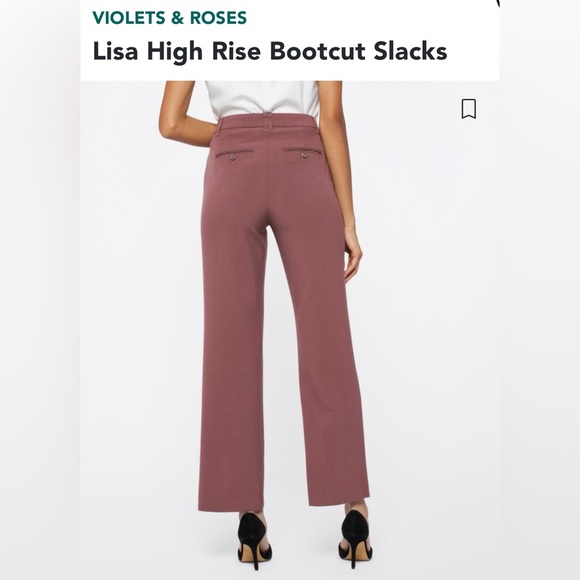 Violets & Roses Lisa High Rise Bootcut Slacks - Picture 3 of 9